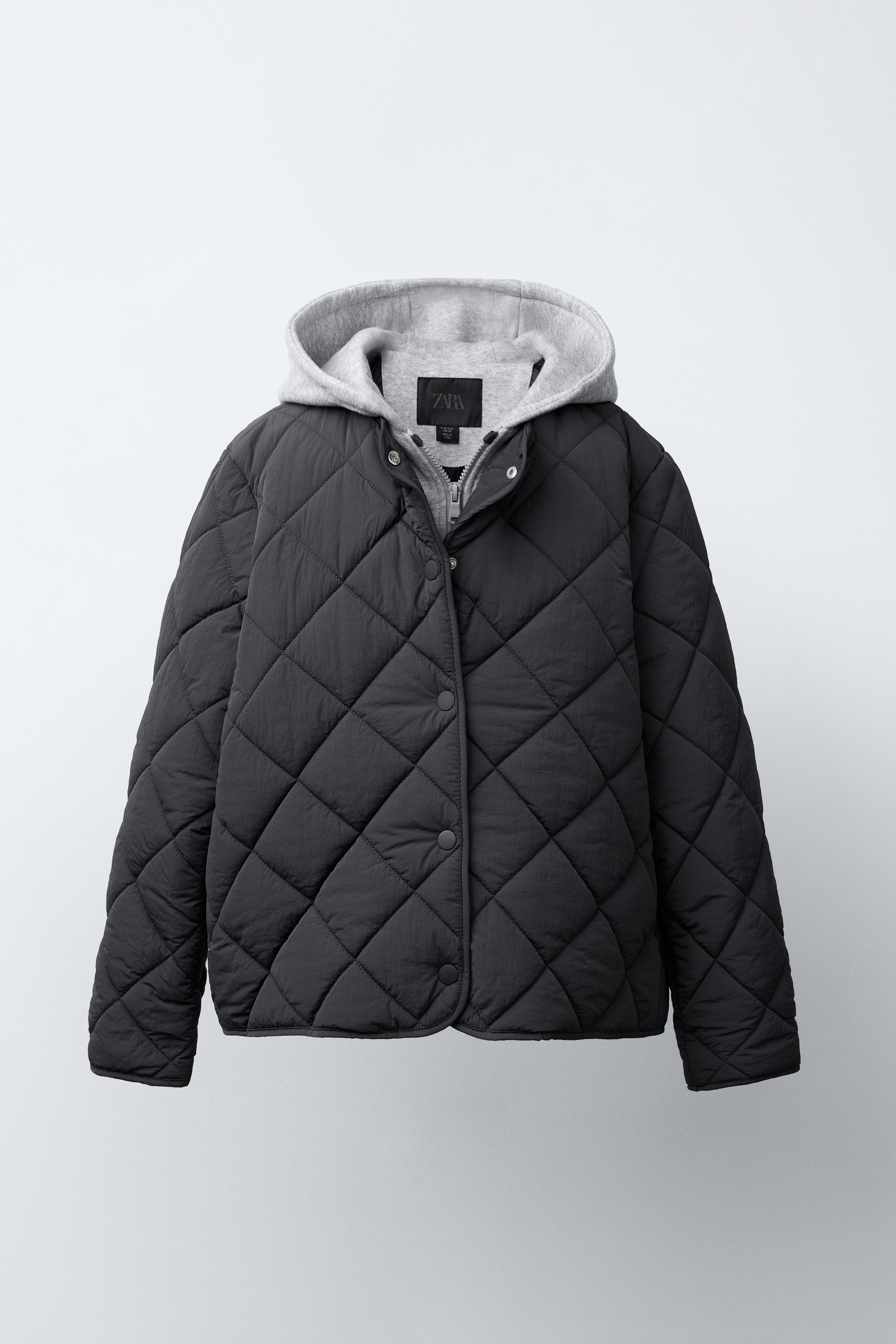 HOODED SWEATSHIRT PUFFER JACKET