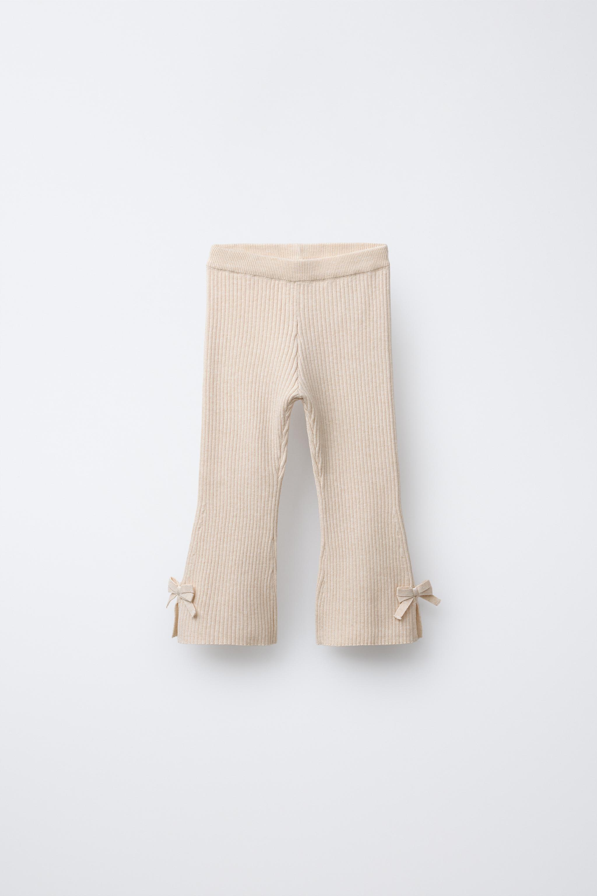 BOW DETAIL KNIT FLARE LEGGINGS