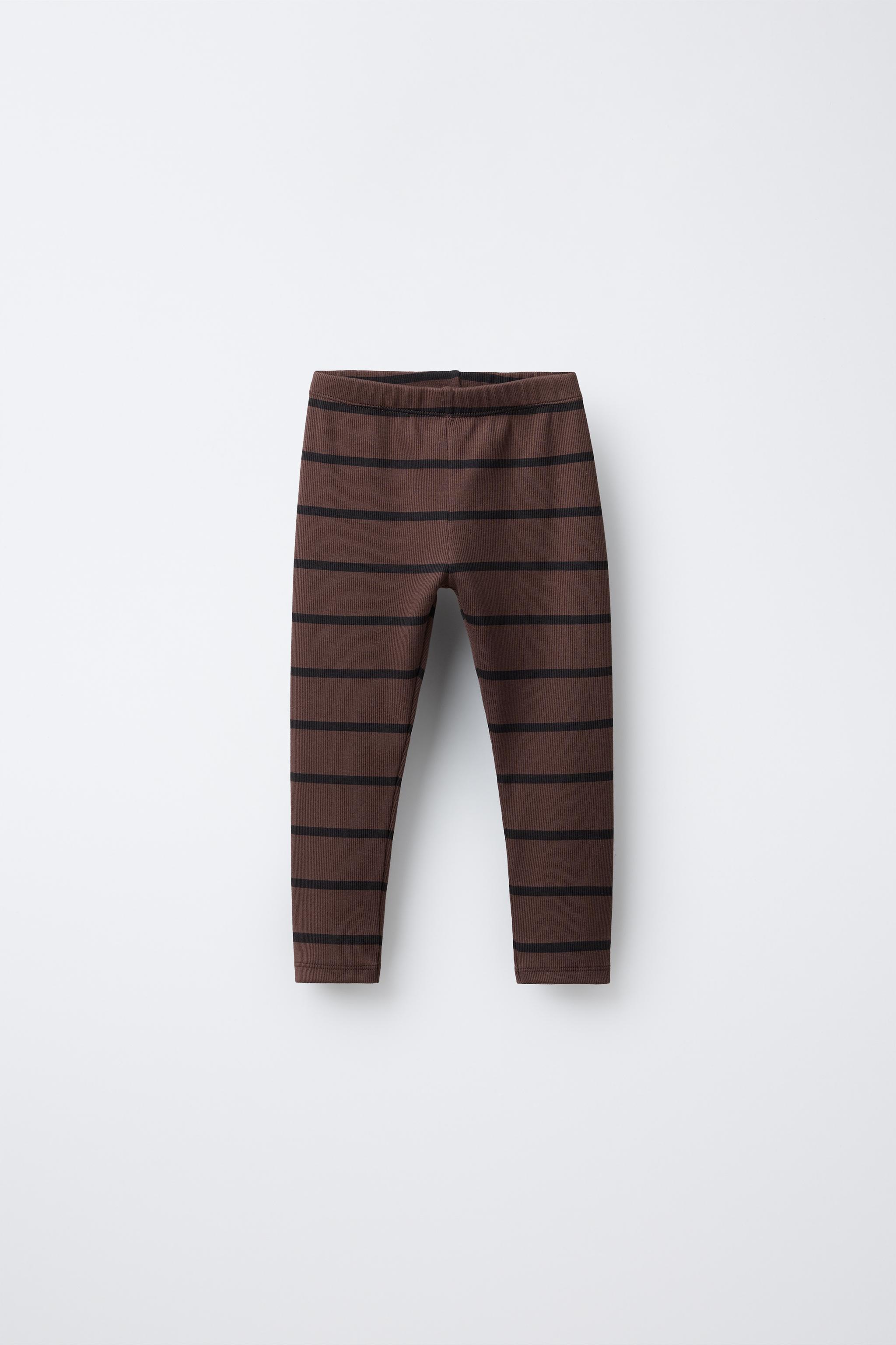 STRIPED RIBBED LEGGINGS