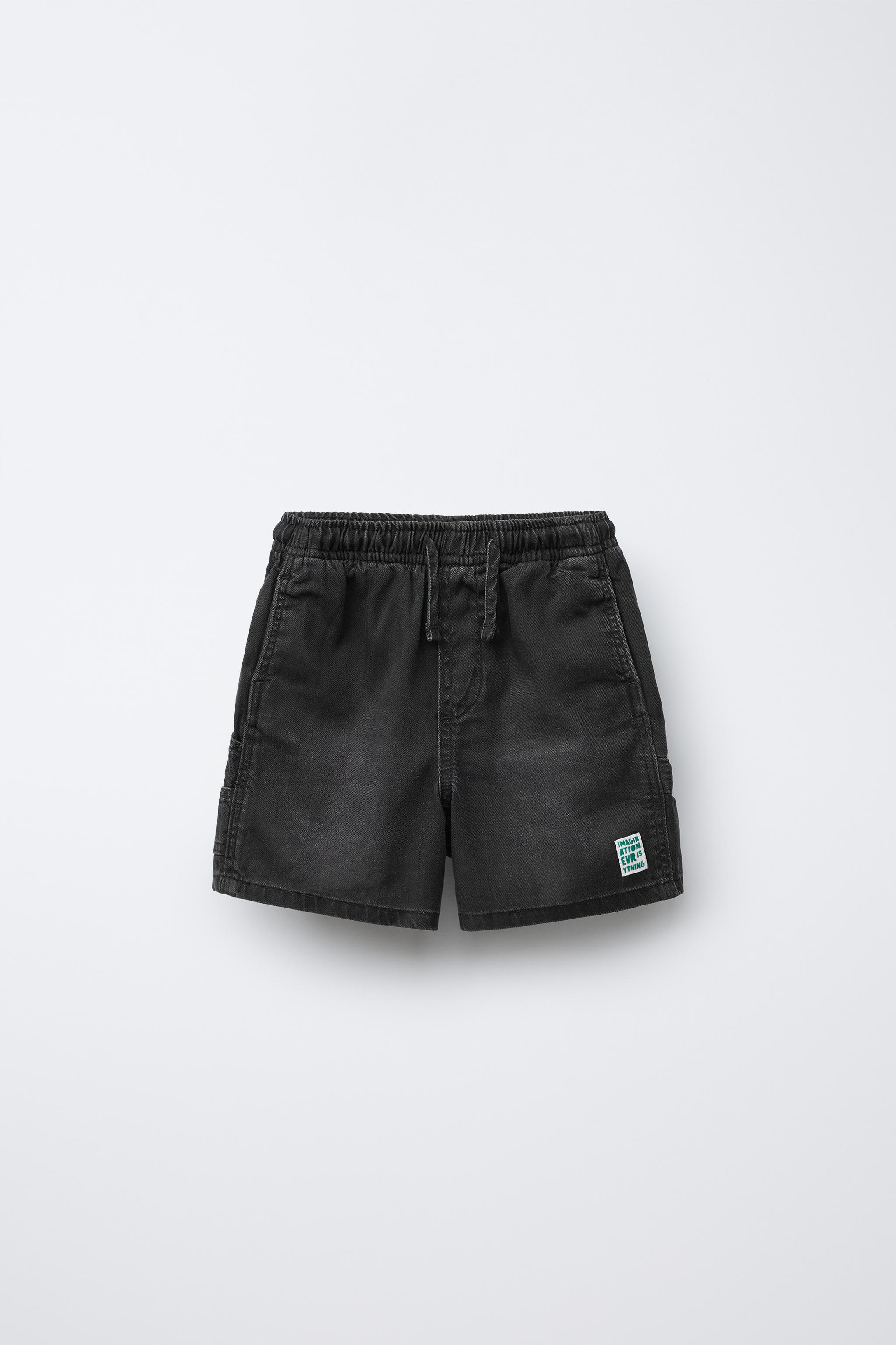DENIM SHORTS WITH ELASTIC WAIST