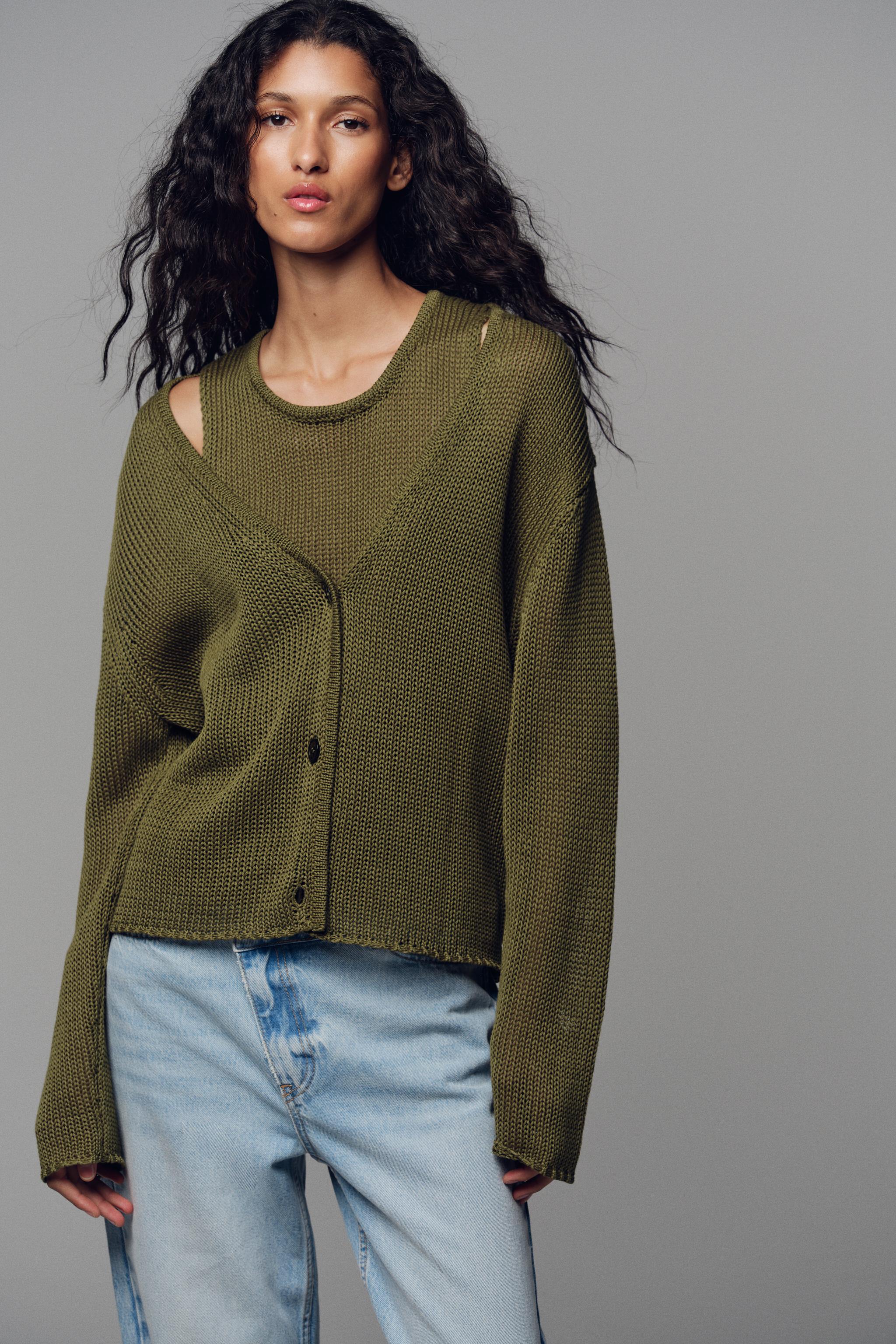 100% COTTON KNIT CARDIGAN