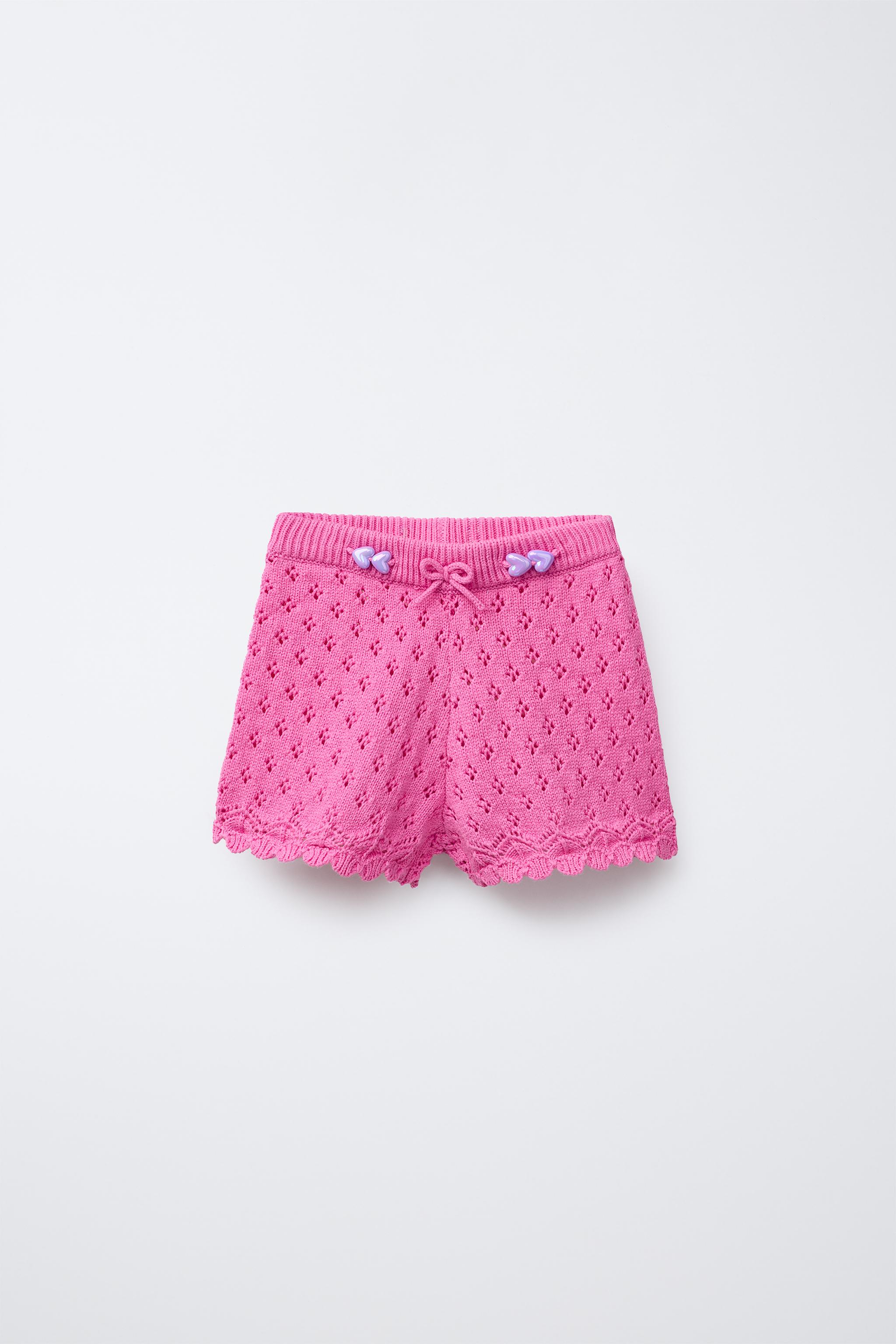 BEADED KNIT SHORTS