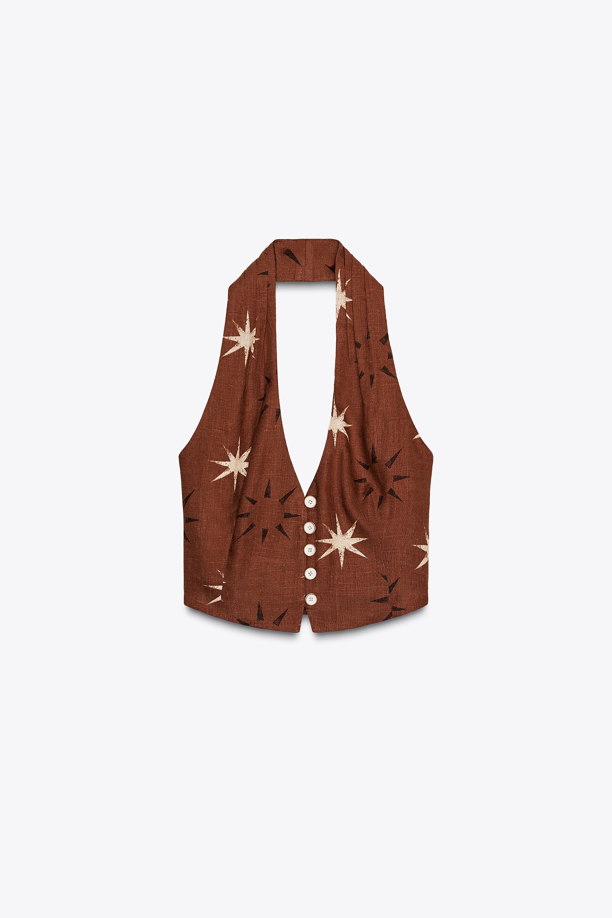 SUN PRINT LINEN TOP