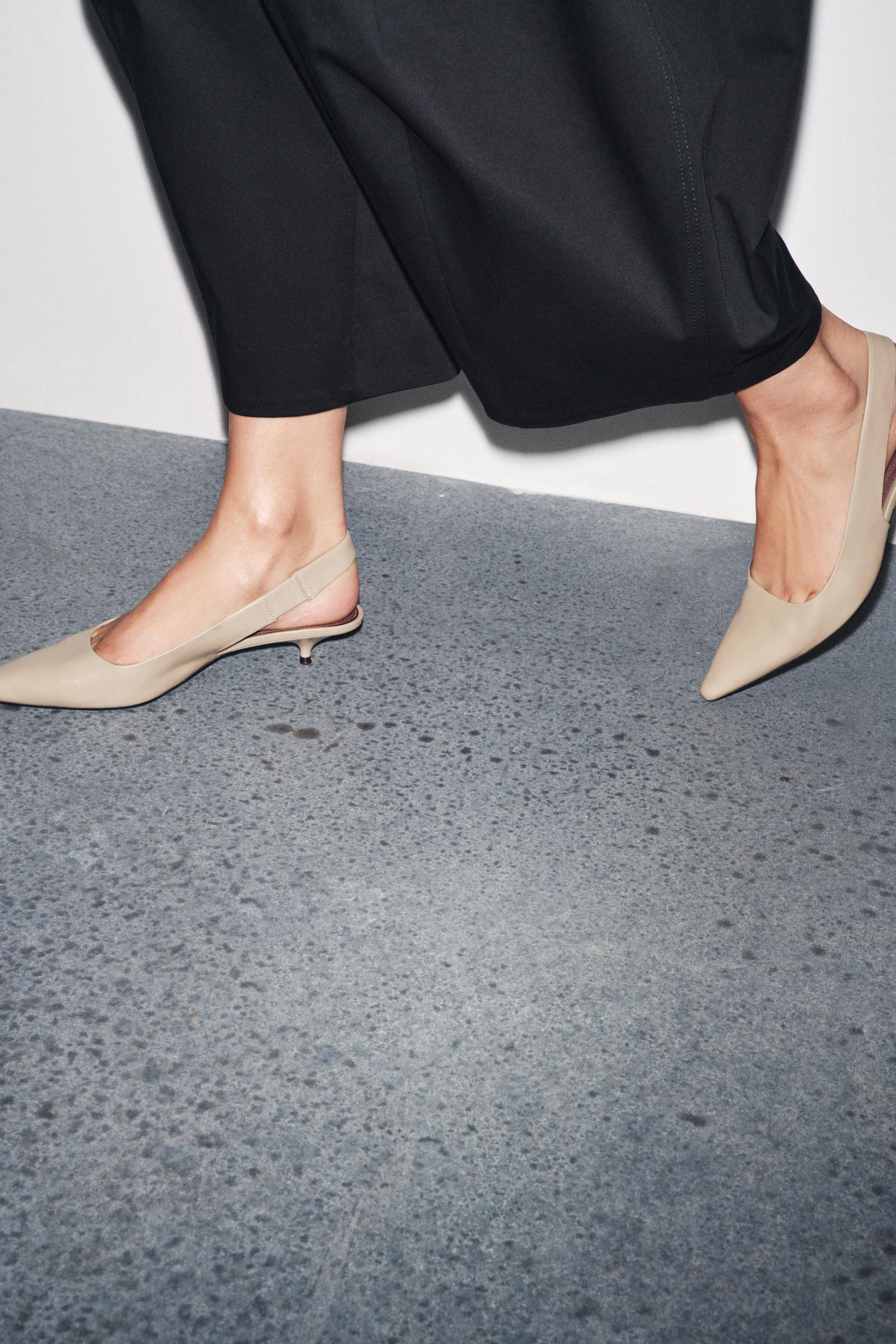 KITTEN HEEL SLINGBACK SHOES