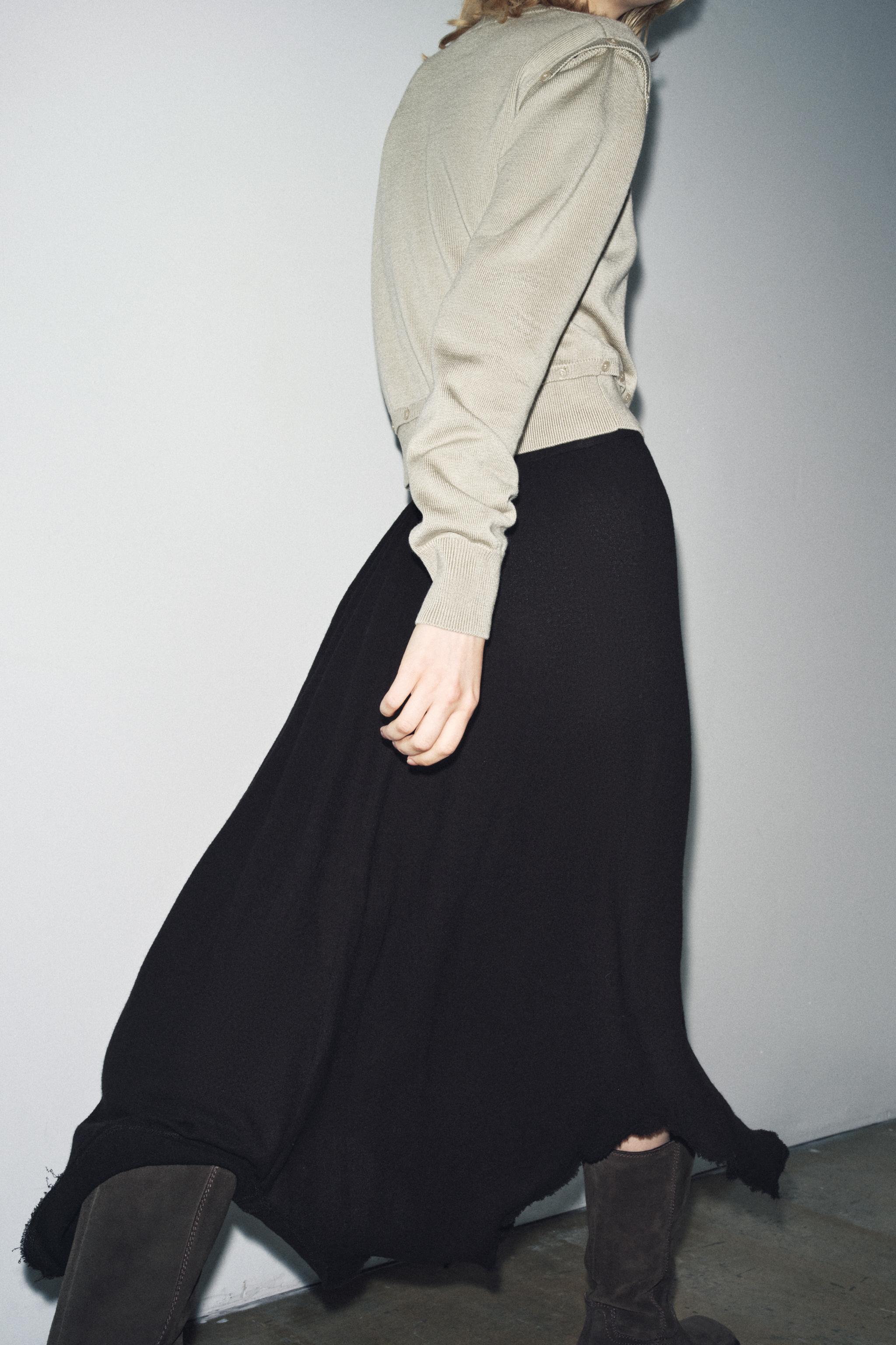 ZW COLLECTION ASYMMETRIC MIDI SKIRT